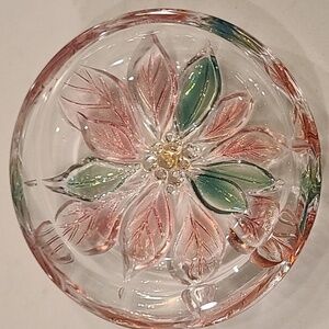 Vintage Pink Poinsettia Candy dish